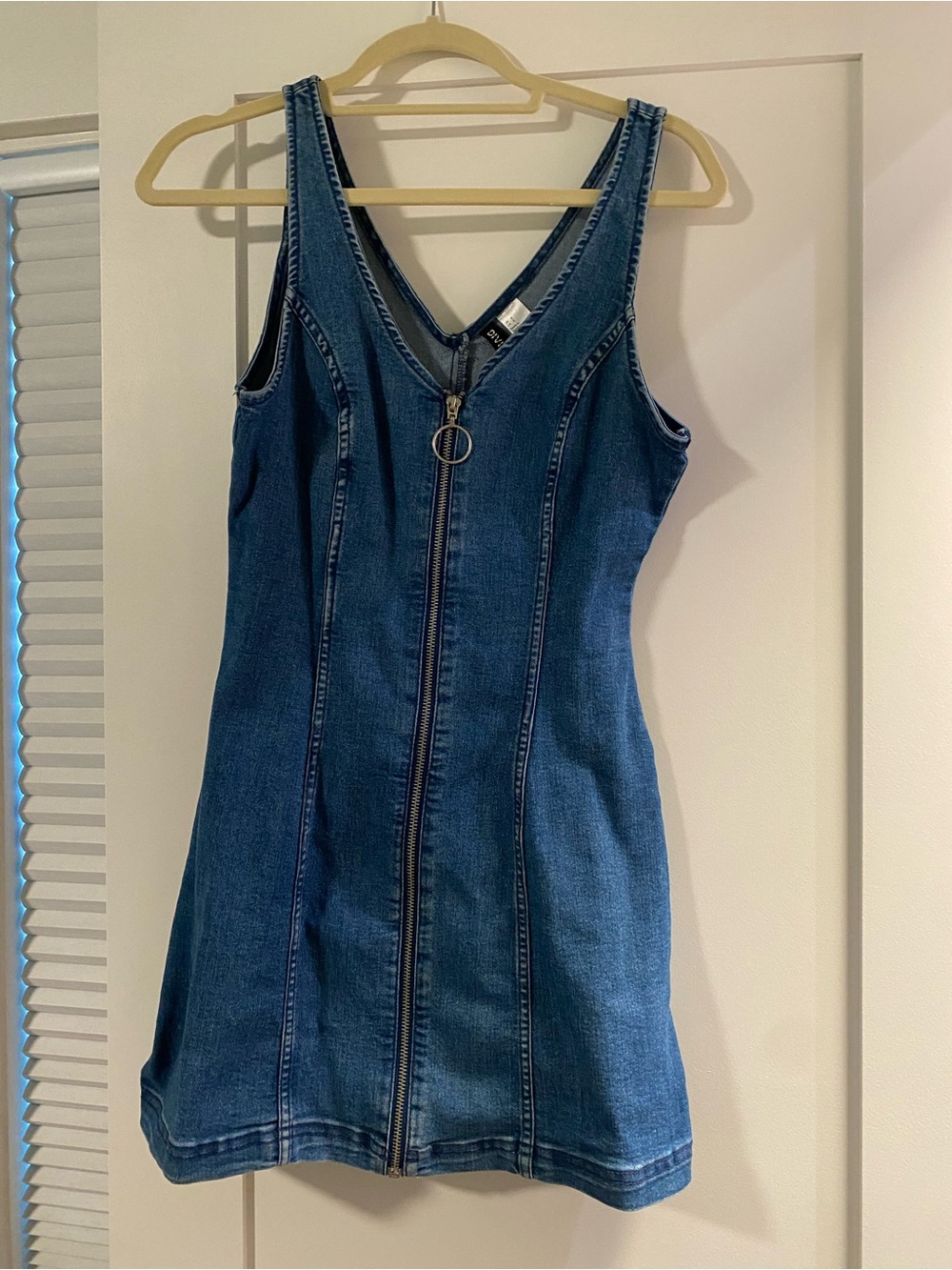 Divided Blue Denim Zip-Front Mini Dress